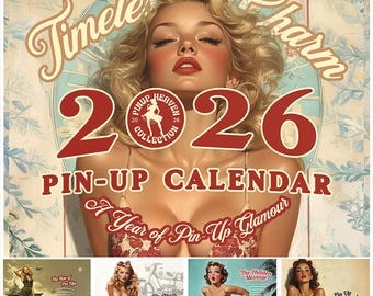 Calendrier pin up 2026 : glamour rétro, décoration des cavernes de l'homme militaire