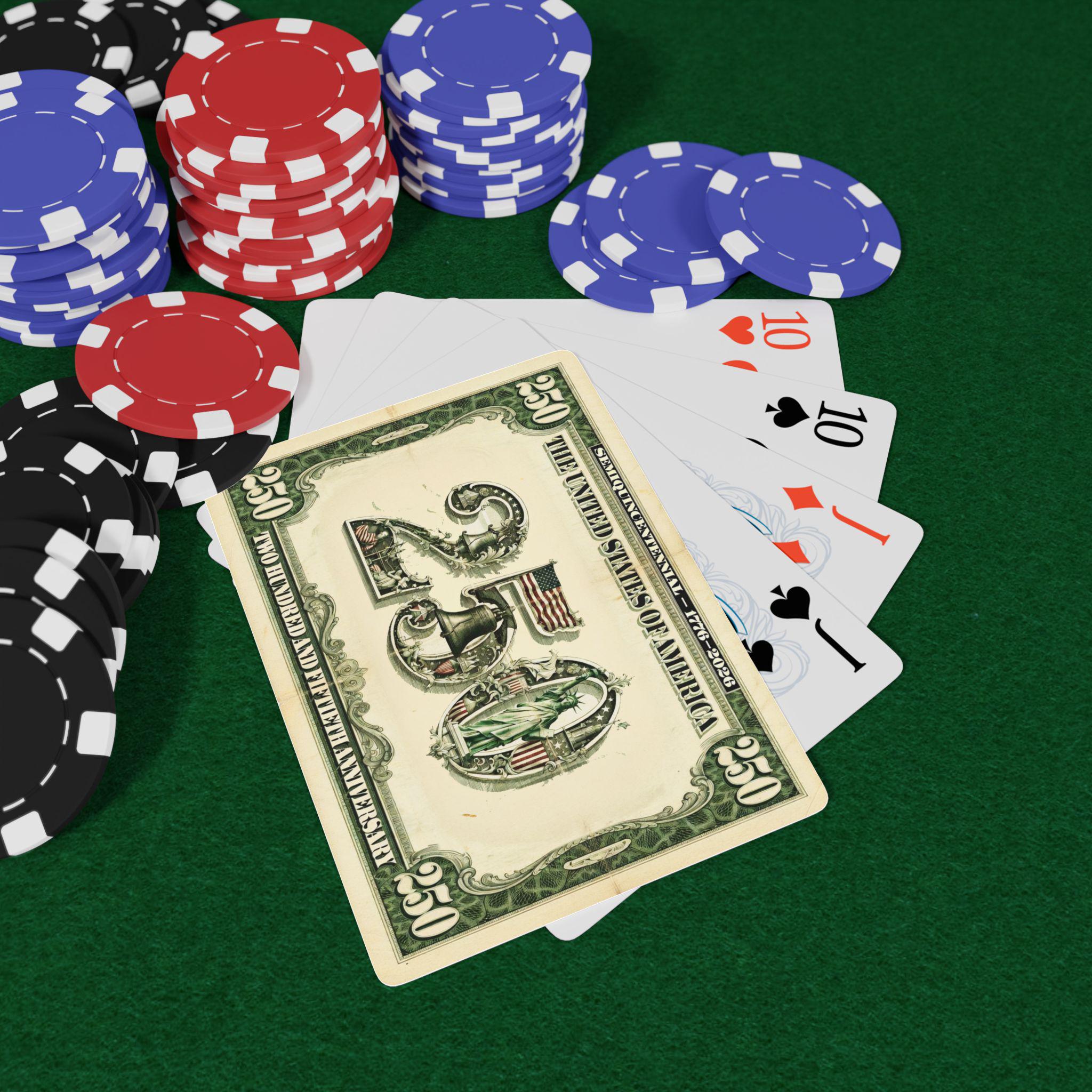 Commemorative 250th Anniversary Playing Cards – Novelty 250 Dollar