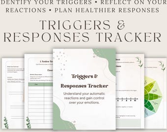 Hoja de trabajo de terapia/Seguimiento de desencadenantes y respuestas (PDF imprimible)