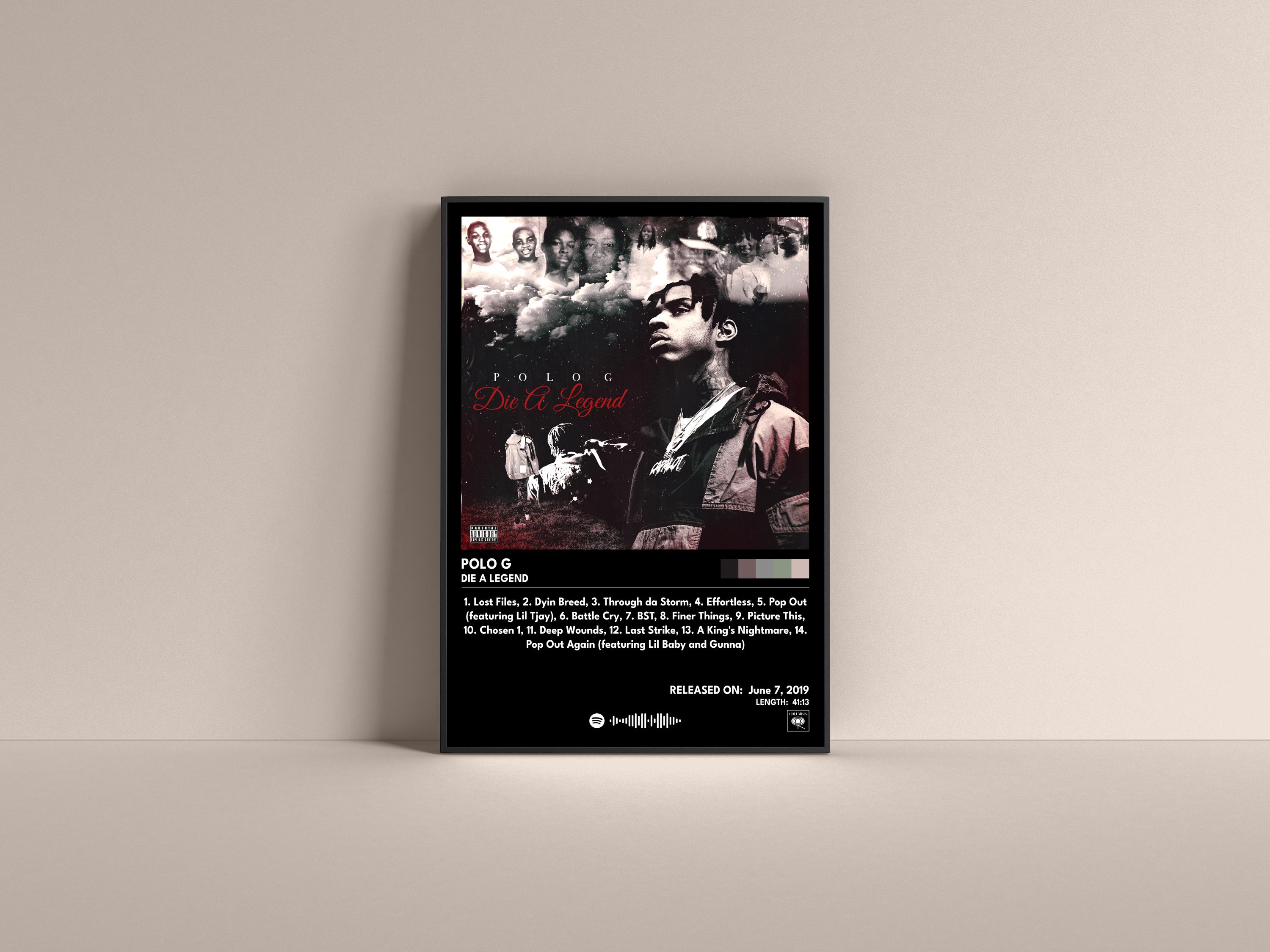 Polo G Die a Legend Poster, Polo G Die a Legend Gift Poster, Polo 