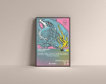 Twenty One Pilots geschaald en ijzig albumposter (digitaal of ingelijst)