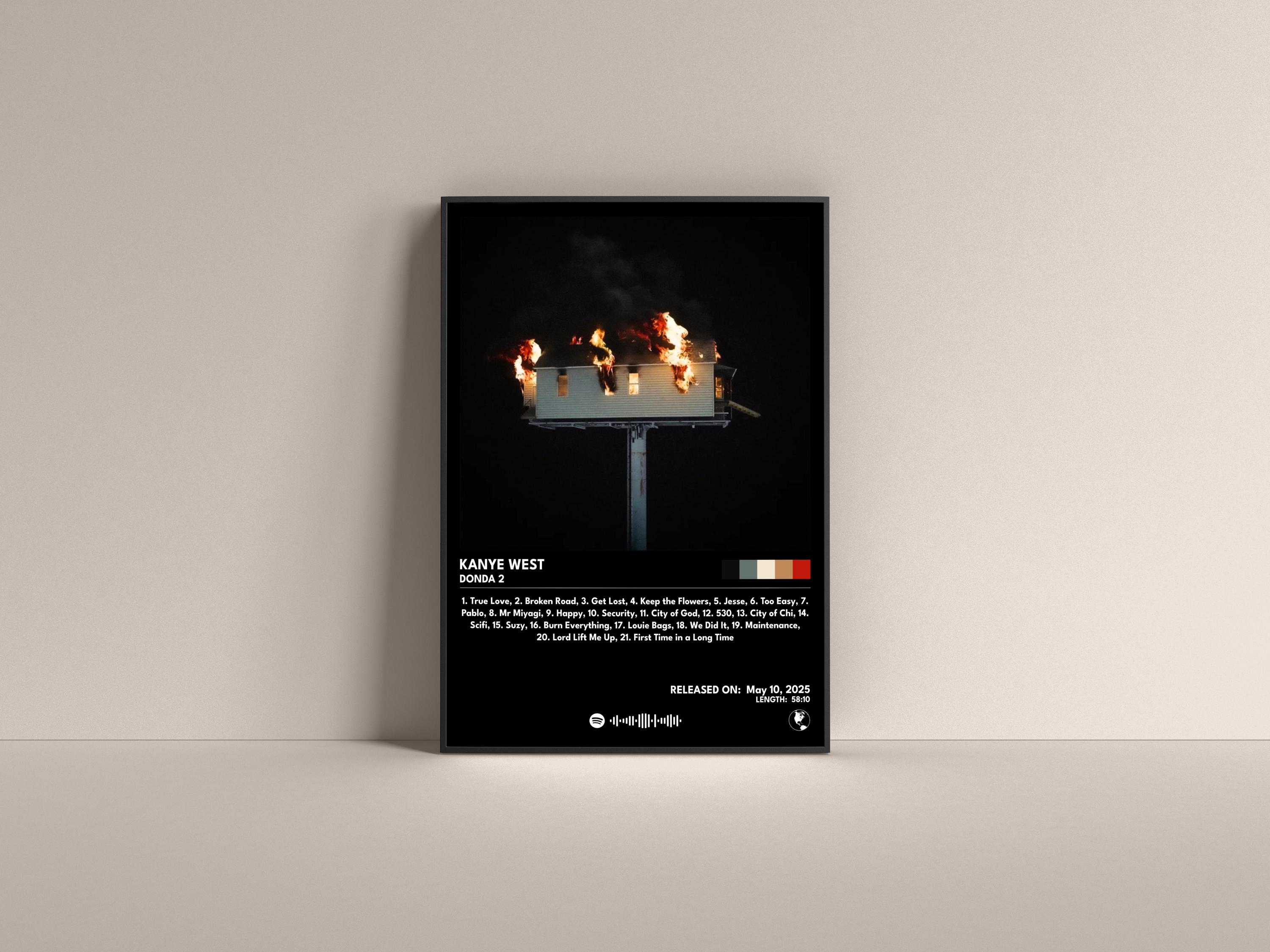 Kanye West Donda 2 Album Poster, Music Art Print (digital or Matte