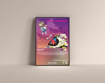 Plakat z albumu ukończenia szkoły Kanye Westa, wydruk artystyczny (cyfrowy lub matowy)