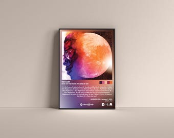 Kid Cudi Man on the Moon: The End of Day Poster, Kid Cudi Gift Poster, Kid Cudi Album High Quality, Digital Poster, Music Poster