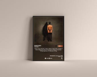Plakat albumu Kanye West Vultures 1, wydruk artystyczny (cyfrowy lub matowy)