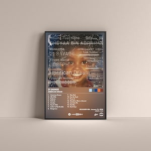 21 Savage American Dream Poster, 21 Savage American Dream Gift Poster, 21 Savage Album High Quality, Digital Poster, Music Poster