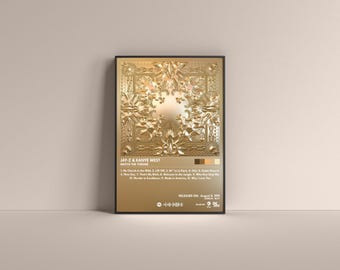 Plakat albumu „Watch the Throne” Kanye Westa, wydruk artystyczny (cyfrowy lub matowy)