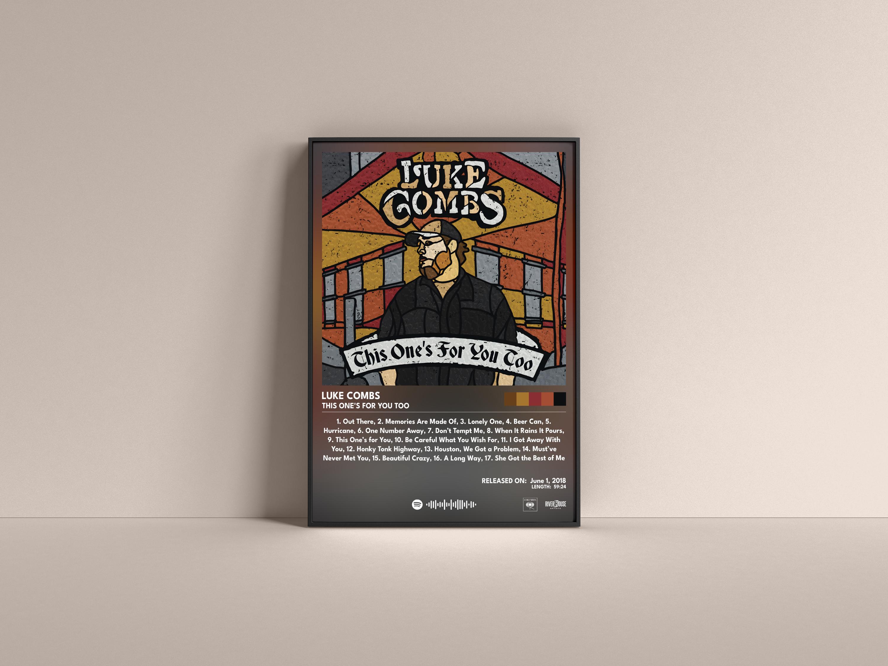 Luke Combs This One's for You Too Poster, Luke Combs Gift Poster