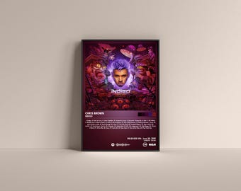Plakat albumu Chrisa Browna Indigo, wydruk artystyczny (cyfrowy lub bez ramki)