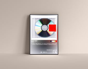 Plakat albumu Kanye Westa Yeezus, wydruk artystyczny (cyfrowy lub matowy)