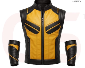 Wolverine Inspire Leather Vest X Men Cosplay Jacket Cosplay Costume Handmade Vest With Armguard Best Gift For Boys