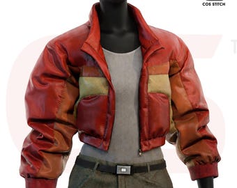 Chaqueta corta de inspiración intergaláctica de Ellie: ropa de abrigo estilo bomber de ciencia ficción postapocalíptica para cosplay.