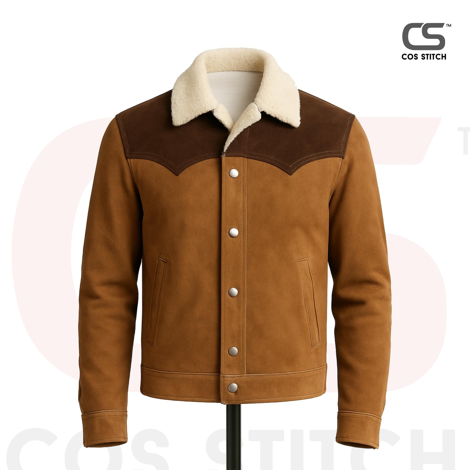 Handmade Western Suede Leather Jacket Cowboy Horse Riding