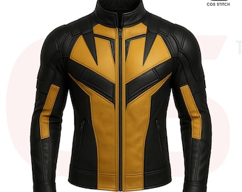 Men Wolverine Inspire Leather Jacket X Men Cosplay Jacket Cosplay Costume Black Biker Leather Jacket Best Gift For Boys