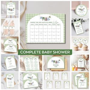 Locally Grown Baby Shower Bundle, Editable Farmers Market Baby Shower, Locally Grown Baby Shower Games, Editable Locally Grown Invitation