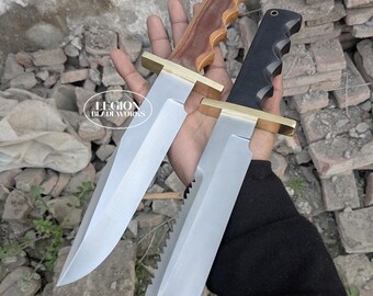 Pair of 2 Bowie Knife, Handmade Custom Hunting Camping Outdoor Bushcraft Tool
