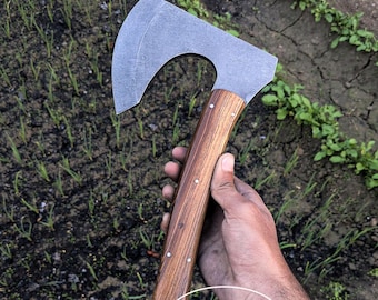 Hatchet Stonwashed Tomahawk , Functional Bushcraft Camping Head Axe With Sheath