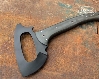 Hacha Tomahawk, acero 80CrV2, hacha de supervivencia de espiga completa