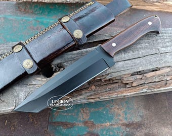 Custom Made D2tool Steel Hunting Survival Campiging Tanto Bowie Knife