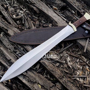 Greek Xiphos Anicient Historical Style Handmade 6150 High Carbon Steel Full Tang Custom Sword With Leather Sheath Custome Collectible