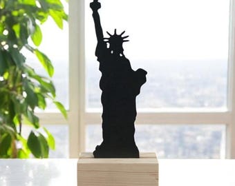 Statue of Liberty Wood Silhouette: NYC Shelf Decor, Travel Gift