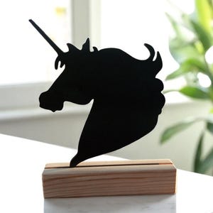 Unicorn Wood Silhouette | Mythical Animal Decor | Fantasy Shelf Art | Black Wooden Unicorn | Dreamy Room Gift | Magical Creature Design