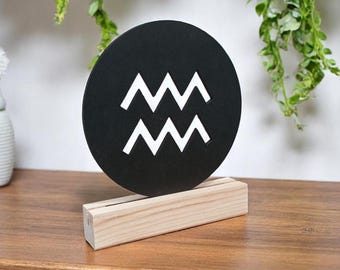 Aquarius Zodiac Sign Shelf Decor, Astrology Symbol Statue, Air Sign Horoscope Art,