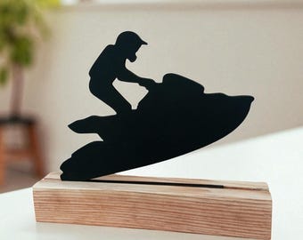 Jet Ski Wooden Shelf Decor – Water Sports Desk Statue