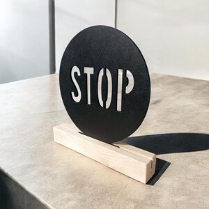 STOP Sign Wooden Decor: Minimalist Traffic Symbol Art - Etsy