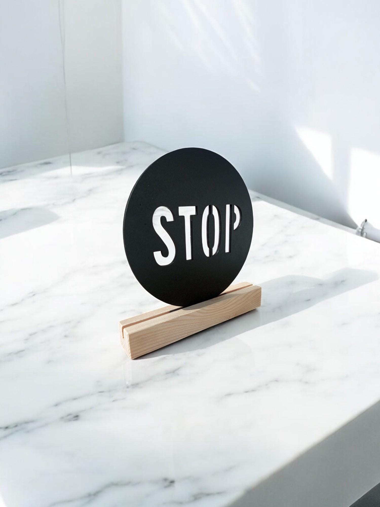 STOP Sign Wooden Decor: Minimalist Traffic Symbol Art - Etsy