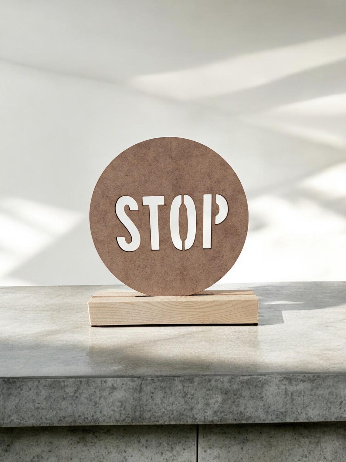 STOP Sign Wooden Decor: Minimalist Traffic Symbol Art - Etsy