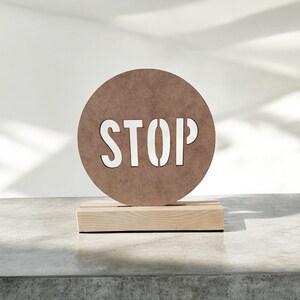 STOP Sign Wooden Decor: Minimalist Traffic Symbol Art - Etsy