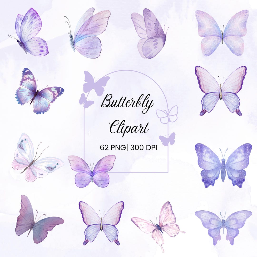Watercolor Butterfly Clipart Bundle | Wedding Invitation Graphics ...