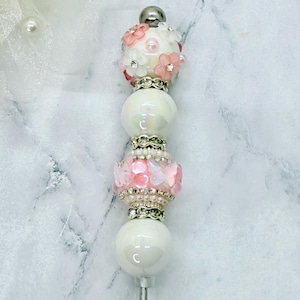 Beaded Pink floral Pokey Tool, Butterfly Fancy Cookie Scribe, Glitter Pusher, Scrapbooking, Multi Craft Tool, Weeding Vinyl