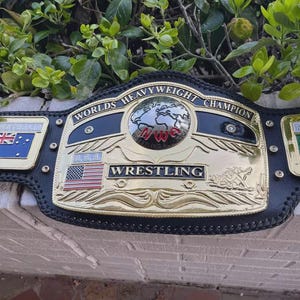 Domed Globe World Heavyweight Wrestling championship 4mm belt adult replica