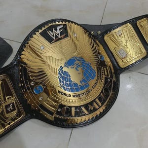 Big Eagle Scratch Logo Heavyweight Championship belt,4mm Zinc,Gold Plated, Adult