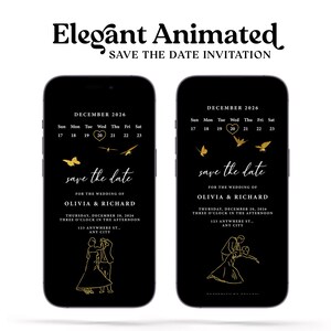 Invitación de boda elegante, tarjeta de invitación de boda de lujo, animación de invitación minimalista, video de invitación de boda editable, invitación de boda