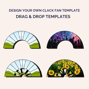 Editable Clack Fan Canva Template for Custom Fan Designs | Drag and Drop Printable Frame | Personalize for Events, Pride, Dance Shows & More