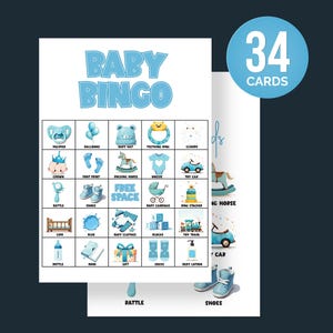 Baby Bingo Game Printable for Baby Shower Boho Gender Neutral Kids & Adults Party Activity 34 bingo Cards Instant Download pdf