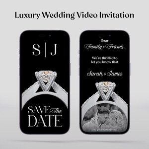 Tarjeta de invitación de boda de lujo, animación minimalista, invitación digital 3D, video invitación de boda editable, invitación de boda