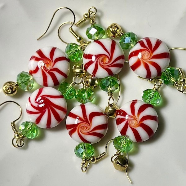 Peppermint Earrings Etsy