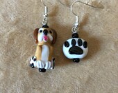 Dog and Paw Print Earrings