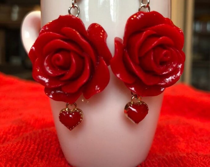 Daisy Charm Earrings, Valentines Earrings, Charm Earrings, , Flower