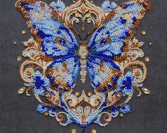 Perlenstickerei Schmetterling, Abris Art DIY, Stickerei Muster, Geschenk für Sie, Insekt Stickerei, DIY Perlen Schmetterling Muster