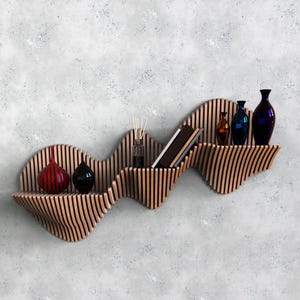 Modern Plywood Floating Shelf Plans | Digital Download Shelf Design for Living Room | DIY Wall Shelf Blueprint | Minimalist Wood Shelf File