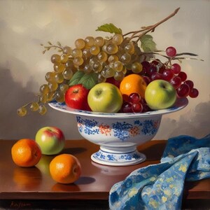 Digital Art print The oil painting is a beautiful still life