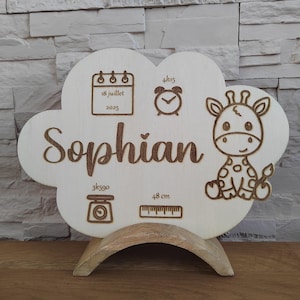 Wooden birth plaque