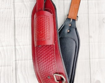 Western Horse Saddle Cinch Basket Tooled Leather Girth Cinch Size 32'' With billets 24'' inches