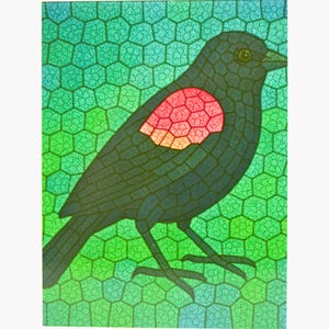Amsel Mosaik blanko Innenseite Karte, Umschlag Umschlag alle Anlass Danke Geburtstag Freundschaft Gute Besserung Gruß Feier personalisierte Note Karte
