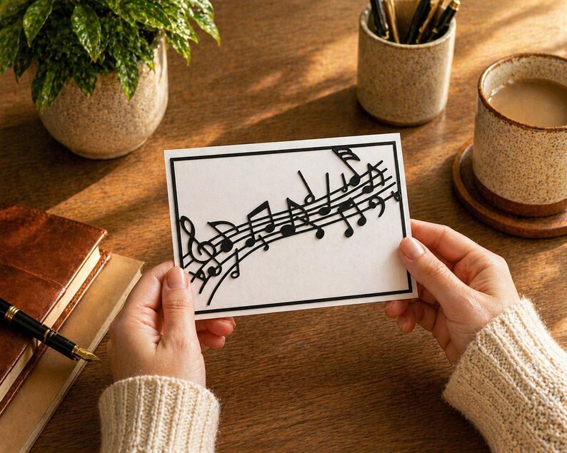 Handmade Notes Handmade Musical Notes Card: Music Lover Greeting - Etsy